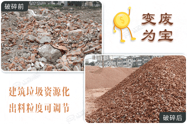 建筑垃圾破碎前后，還能運用到建筑骨料中